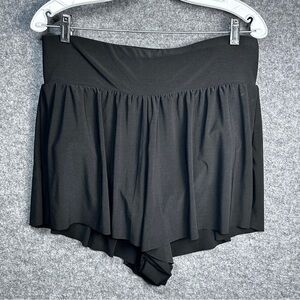 Aquagreen Flowy Black Swim Bottom Shorts Size 1X Built In Brief Comfortable New